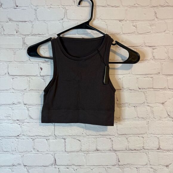 SKIMS High Neck Ribbed Bra size S/M Soot - Picture 1 of 4